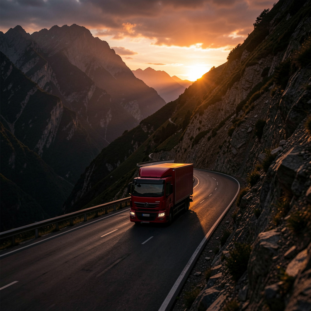 Magnific A Red Delivery Truck Navi 0pcnbqHTfW 1